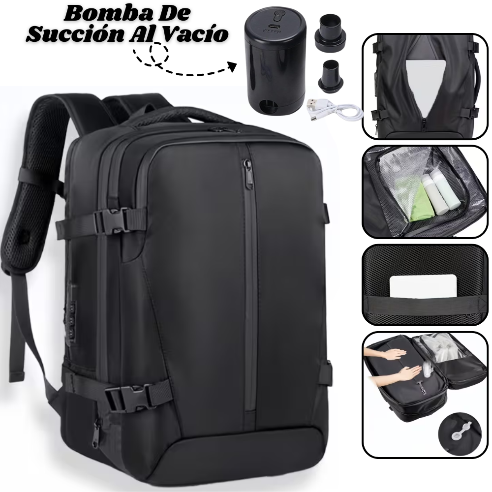 Mochila de Viaje Expandible con Compresión al Vacío